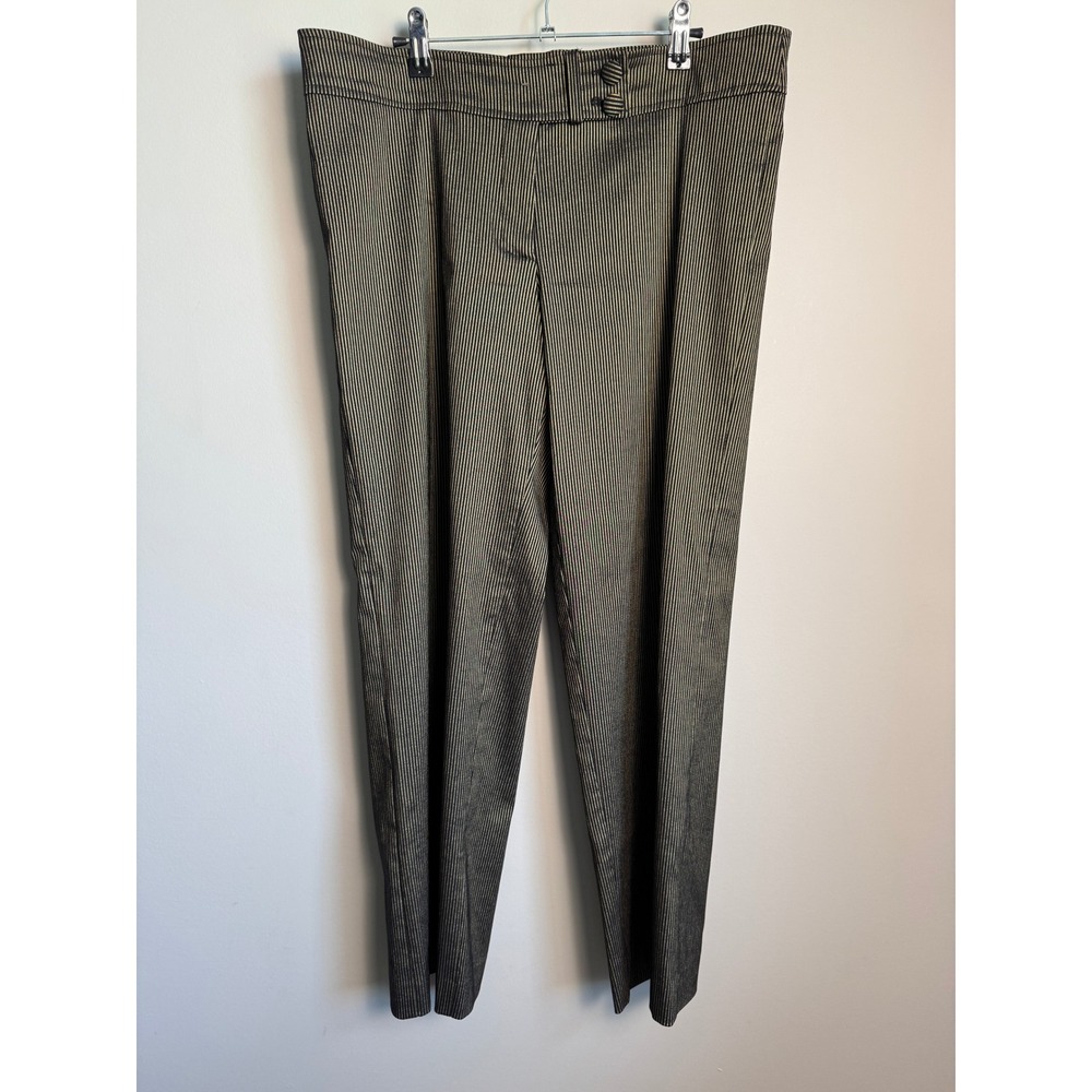 Andreana Striped Trousers Womens 18 Gold Black Metallic Career Chic Disco Retro